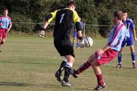 Keeper flies out of his area