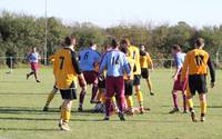 Melee in the penalty area