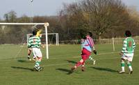 Goalbound shot for 1-0 to Hempnall