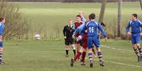 Ball flies around the opposition area