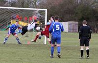 Keeper goes flying