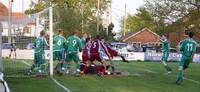 A close call for the Watton defence but the ball s