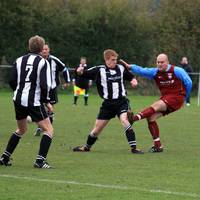 Shipley shoots but the ball is cut out