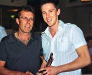 Paul Hardingham receiving his Reserves Manager awa