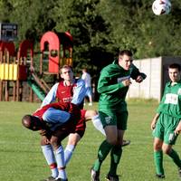 Jones and the Gorleston player take evasive action