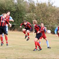 Harwin outjumps the defence only to see his header